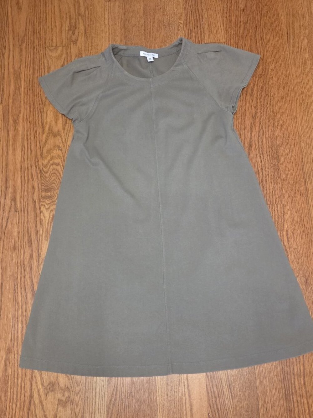 Free Assembly Flutter Sleeve Tee Shirt Dress Women's X-Small Olive Green